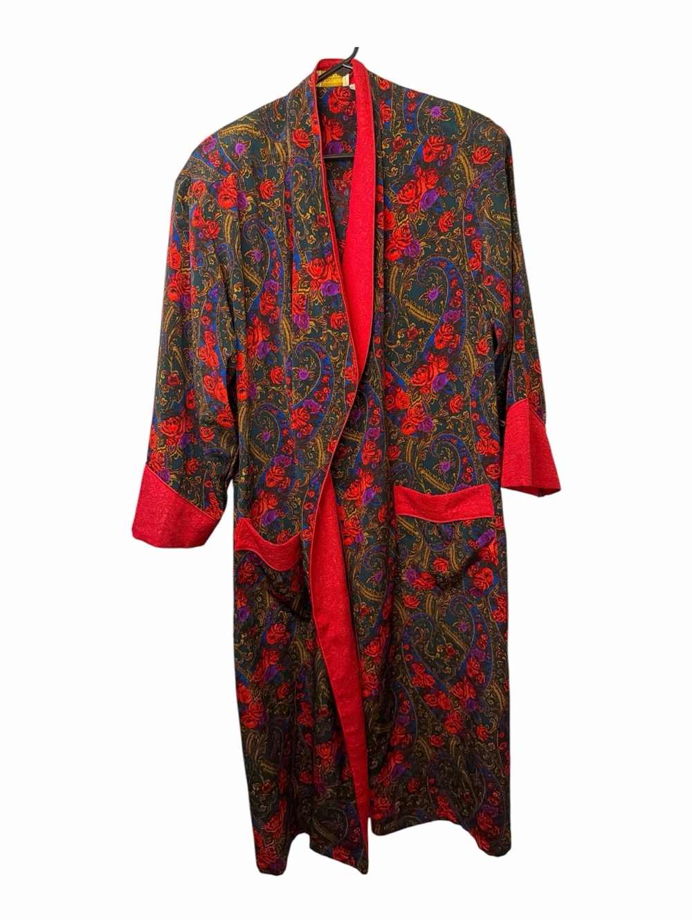 Vintage Victoria's Secret Kimono Robe Gold Label Red Floral 90s Lingerie